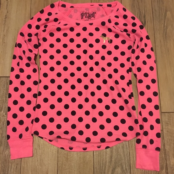 SOLD🚫🚫🚫 Pink polka dot long sleeve - Picture 1 of 3